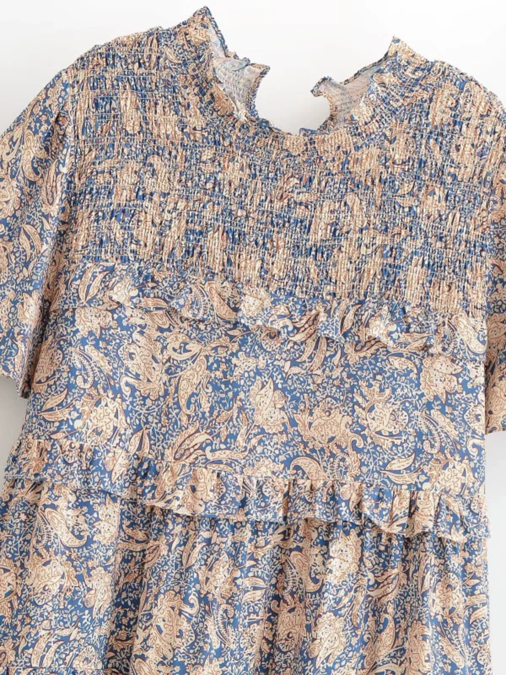 ZARA Rayon Printed Bohemian Vacation Dress for Women
